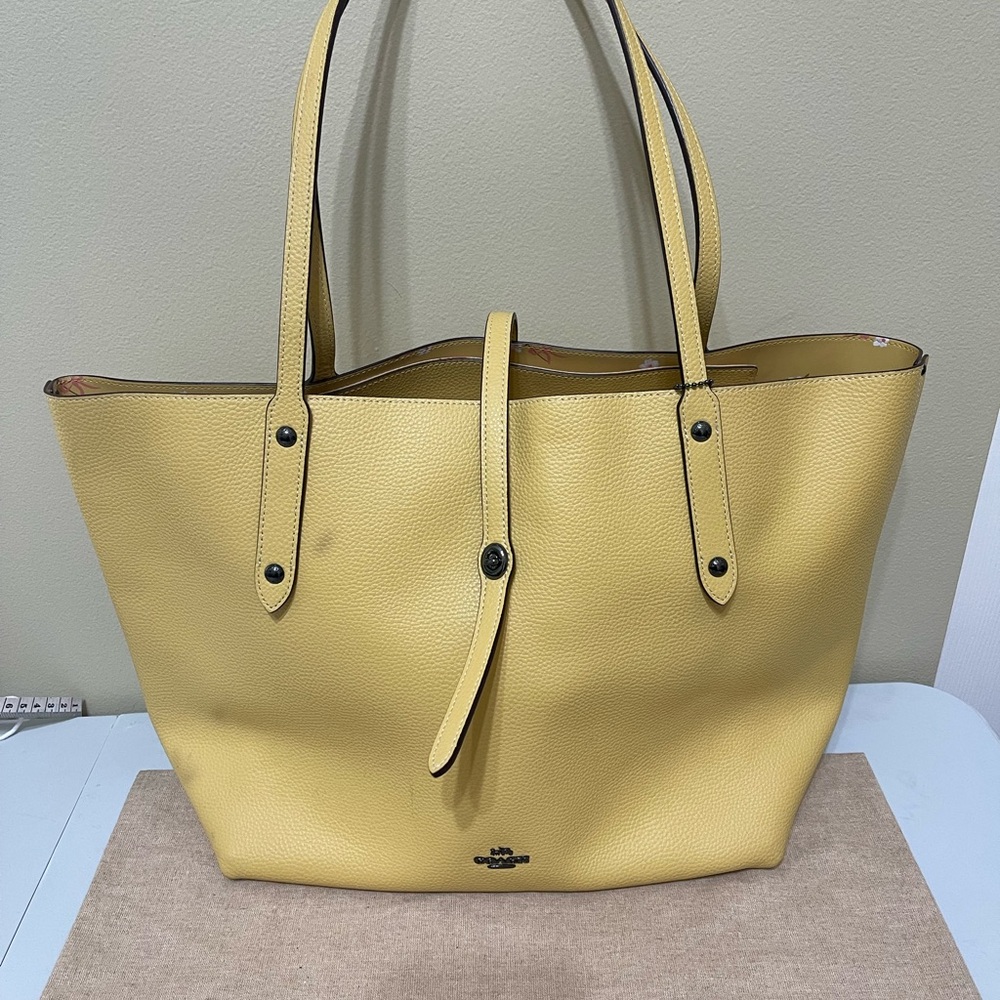 Coach Yellow Leather Tote Bag